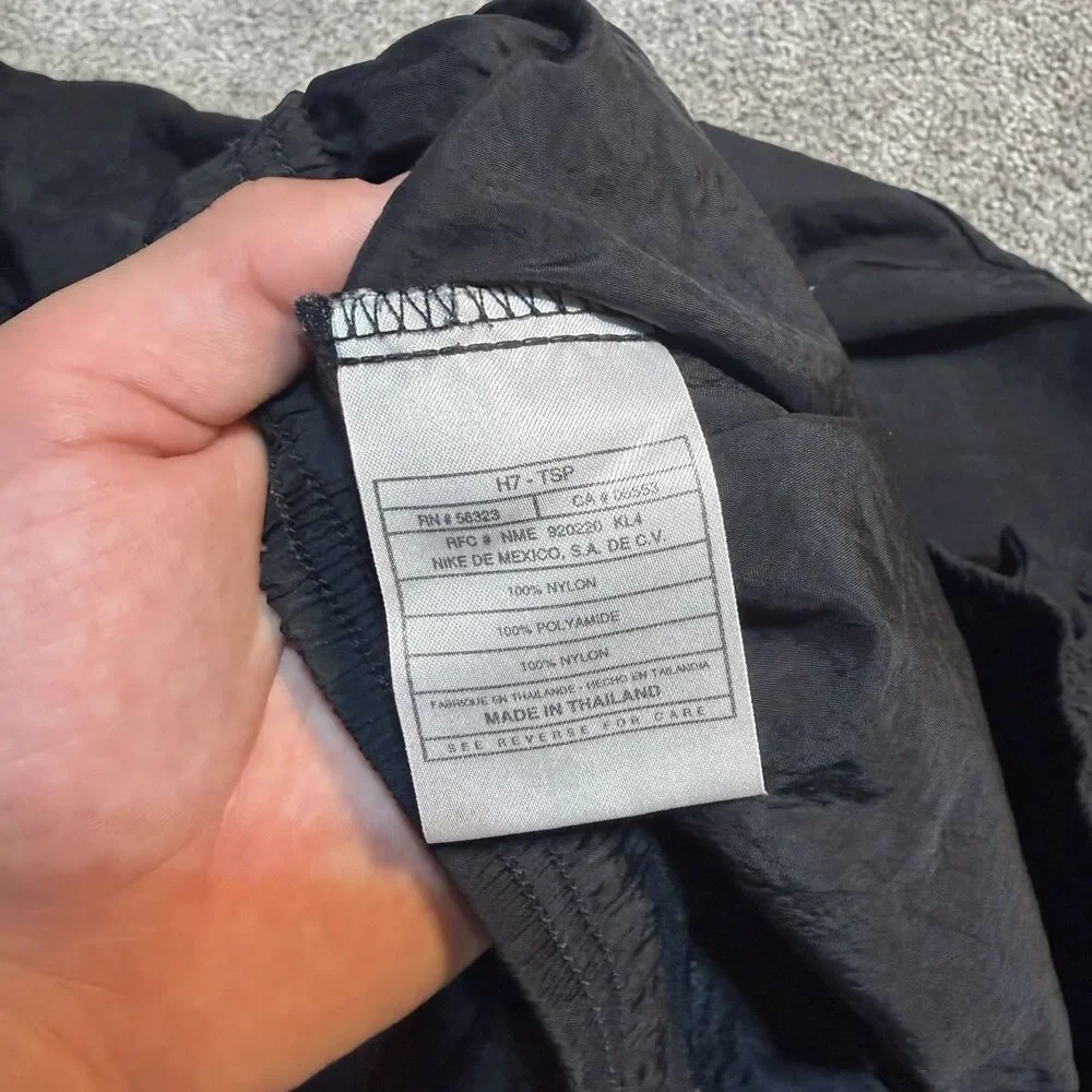 Nike Vintage Track Pants Mens M Black Nylon Windbreaker Joggers Zip Ankle 90's